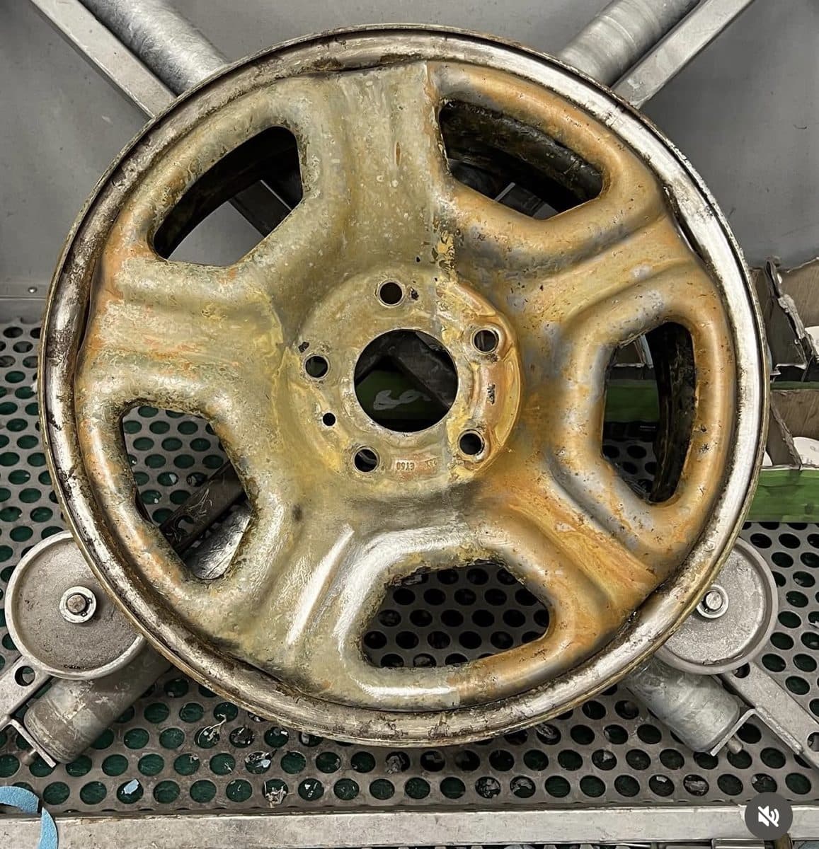 Before — Heavy corrosion → factory silver